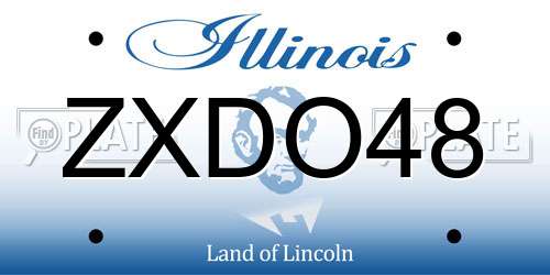 ZXDO48 Illinois License Plate