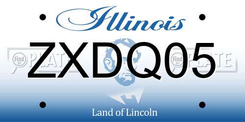 ZXDQ05 Illinois License Plate