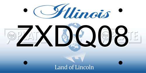 ZXDQ08 Illinois License Plate