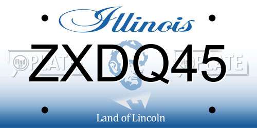 ZXDQ45 Illinois License Plate