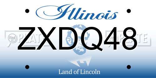 ZXDQ48 Illinois License Plate