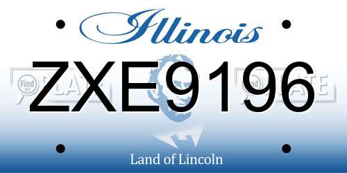ZXE9196 Illinois License Plate
