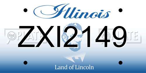 ZXI2149 Illinois License Plate