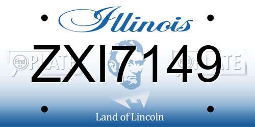 ZXI7149 Illinois License Plate
