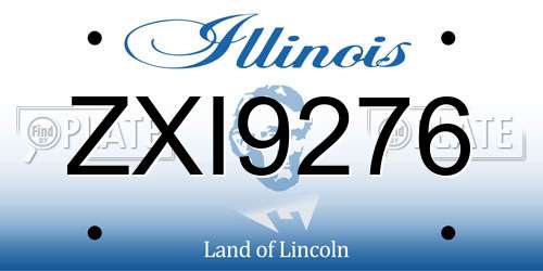 ZXI9276 Illinois License Plate