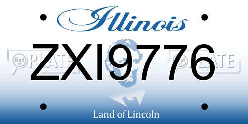 ZXI9776 Illinois License Plate