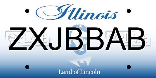 ZXJBBAB Illinois License Plate