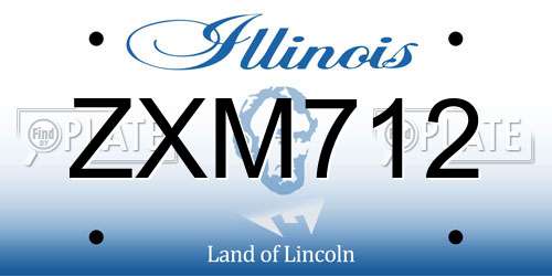 ZXM712 Illinois License Plate
