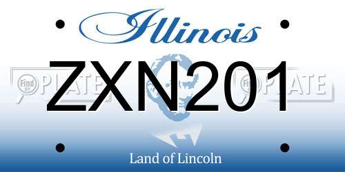 ZXN201 Illinois License Plate