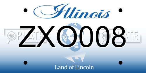 ZXO008 Illinois License Plate