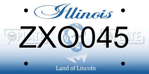 ZXO045 Illinois License Plate