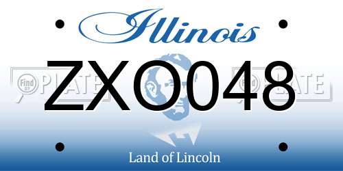 ZXO048 Illinois License Plate
