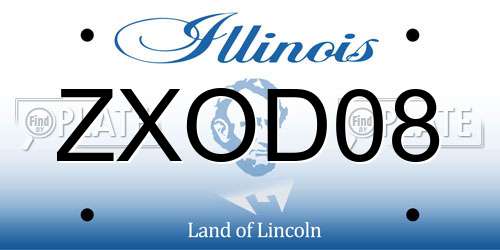 ZXOD08 Illinois License Plate