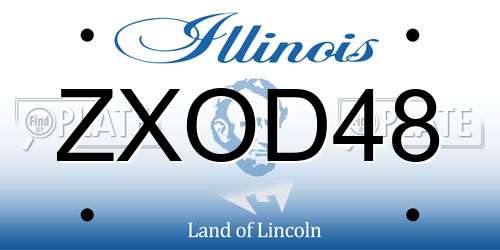 ZXOD48 Illinois License Plate