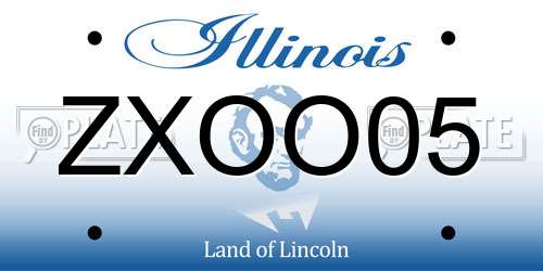 ZXOO05 Illinois License Plate