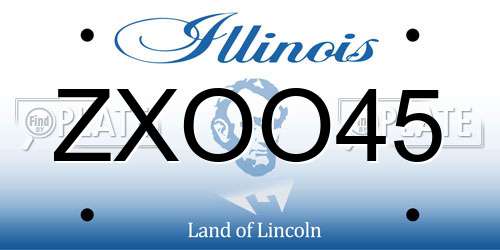 ZXOO45 Illinois License Plate