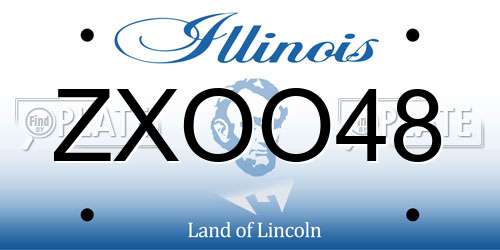 ZXOO48 Illinois License Plate