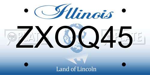 ZXOQ45 Illinois License Plate