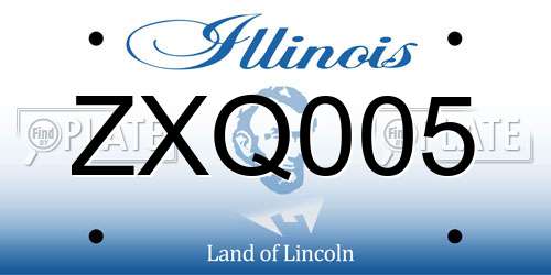ZXQ005 Illinois License Plate