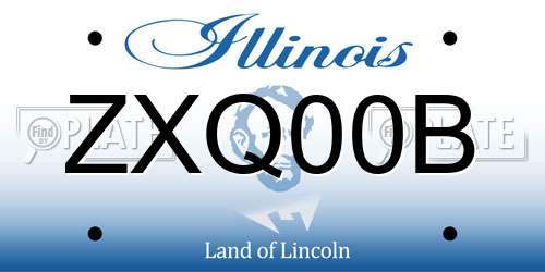 ZXQ00B Illinois License Plate