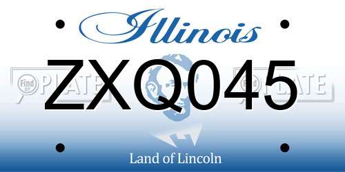 ZXQ045 Illinois License Plate