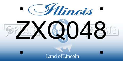 ZXQ048 Illinois License Plate