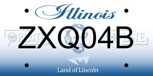 ZXQ04B Illinois License Plate