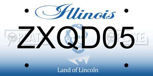 ZXQD05 Illinois License Plate