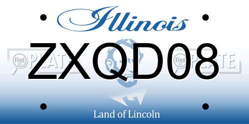 ZXQD08 Illinois License Plate