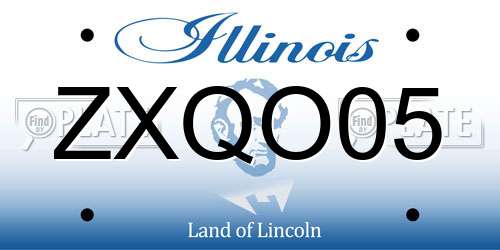 ZXQO05 Illinois License Plate