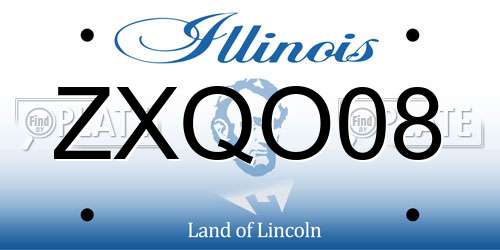 ZXQO08 Illinois License Plate