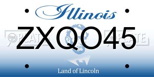 ZXQO45 Illinois License Plate