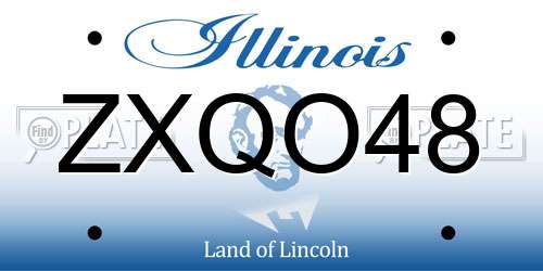 ZXQO48 Illinois License Plate