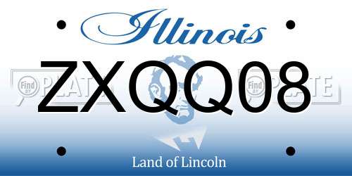 ZXQQ08 Illinois License Plate