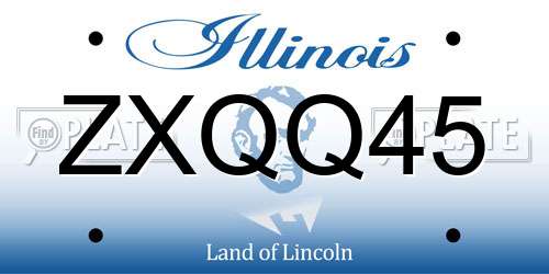 ZXQQ45 Illinois License Plate