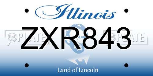ZXR843 Illinois License Plate