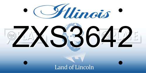 ZXS3642 Illinois License Plate