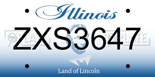 ZXS3647 Illinois License Plate