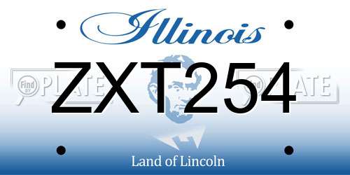 ZXT254 Illinois License Plate