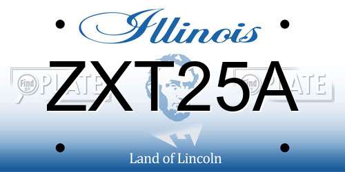 ZXT25A Illinois License Plate