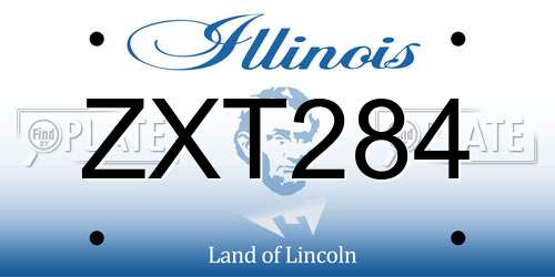 ZXT284 Illinois License Plate