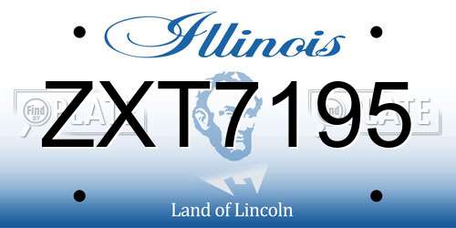 ZXT7195 Illinois License Plate