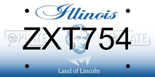ZXT754 Illinois License Plate