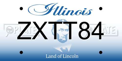 ZXTT84 Illinois License Plate