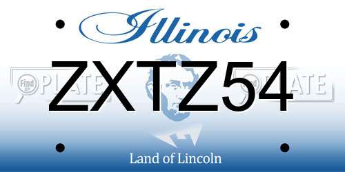 ZXTZ54 Illinois License Plate