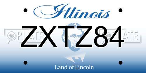ZXTZ84 Illinois License Plate