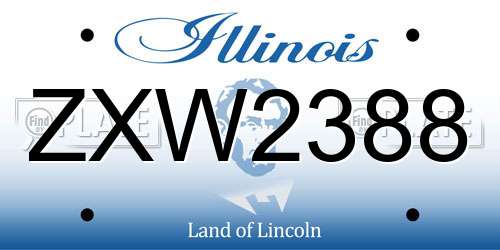ZXW2388 Illinois License Plate