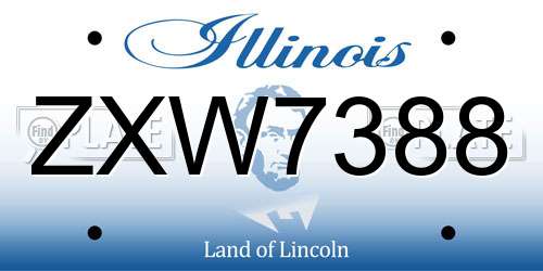 ZXW7388 Illinois License Plate