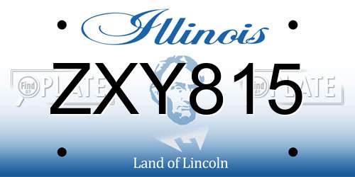ZXY815 Illinois License Plate