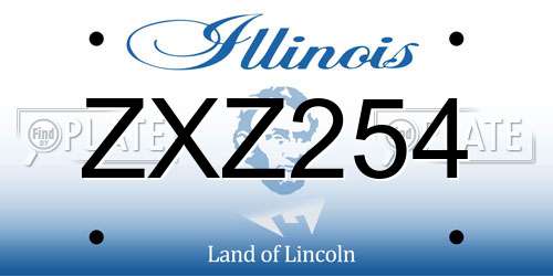 ZXZ254 Illinois License Plate